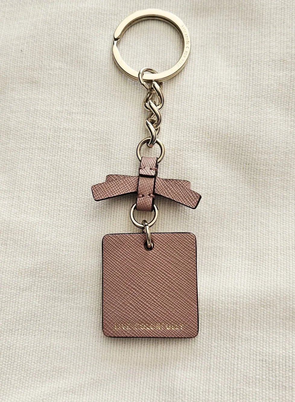 Kate Spade Pink Bow Spade Square Keychain